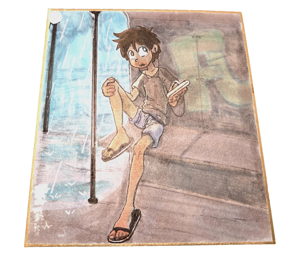 "Seth at the Bus-Stop" Art Board